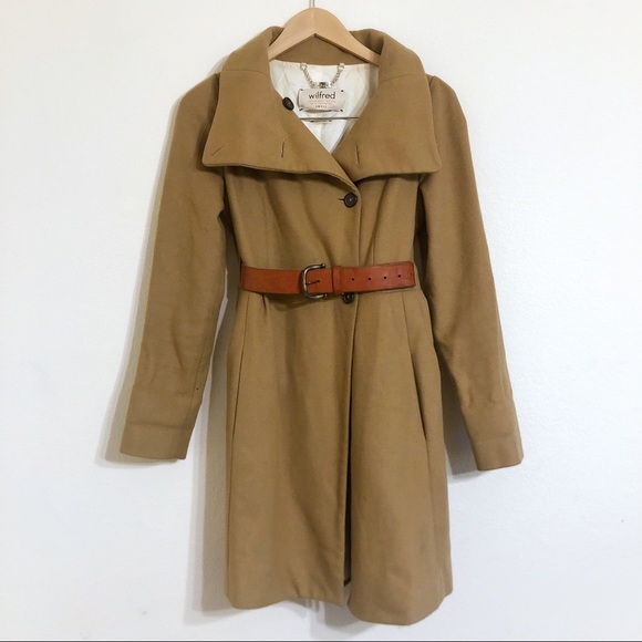 Aritzia Wilfred Camel Wool Coat - Picture 6 of 8